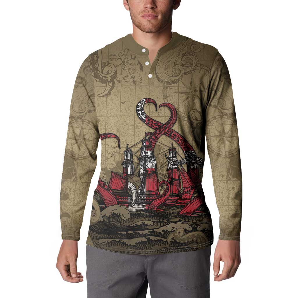 Danish Empire Button Sweatshirt Denmark Norway Union And Kraken - Wonder Print Shop