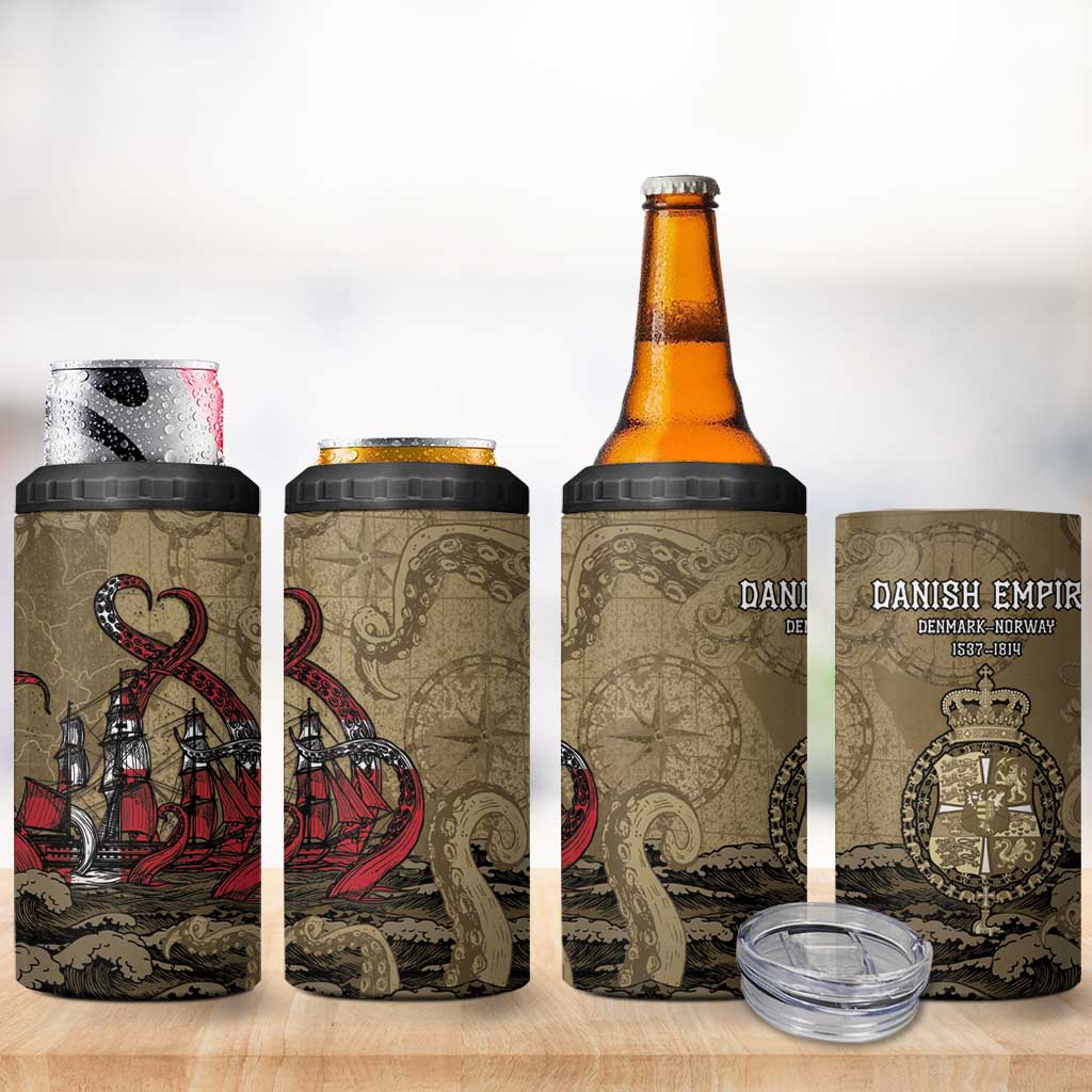 Danish Empire 4 in 1 Can Cooler Tumbler Denmark Norway Union And Kraken - Wonder Print Shop