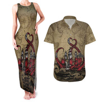 Danish Empire Couples Matching Tank Maxi Dress and Hawaiian Shirt Denmark Norway Union And Kraken - Wonder Print Shop