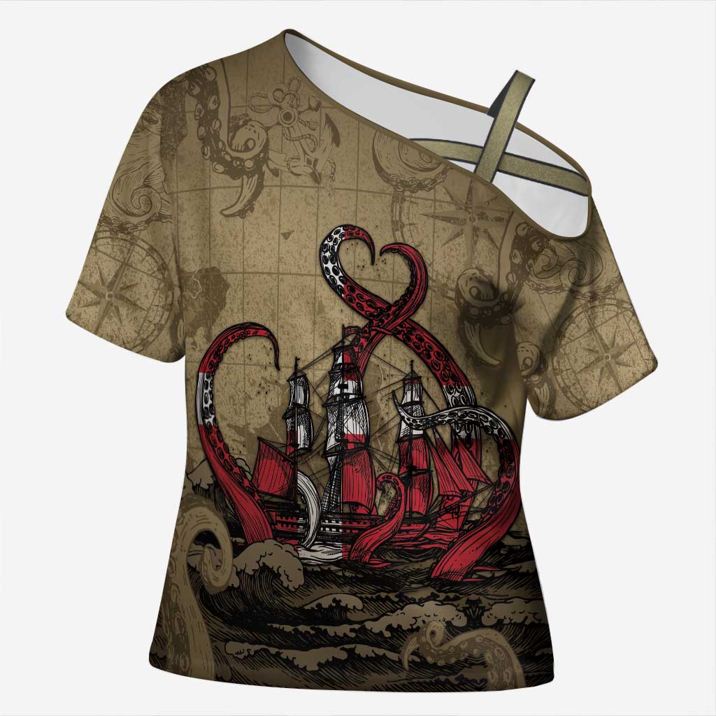Danish Empire Cross Shoulder Shirt Denmark Norway Union And Kraken - Wonder Print Shop