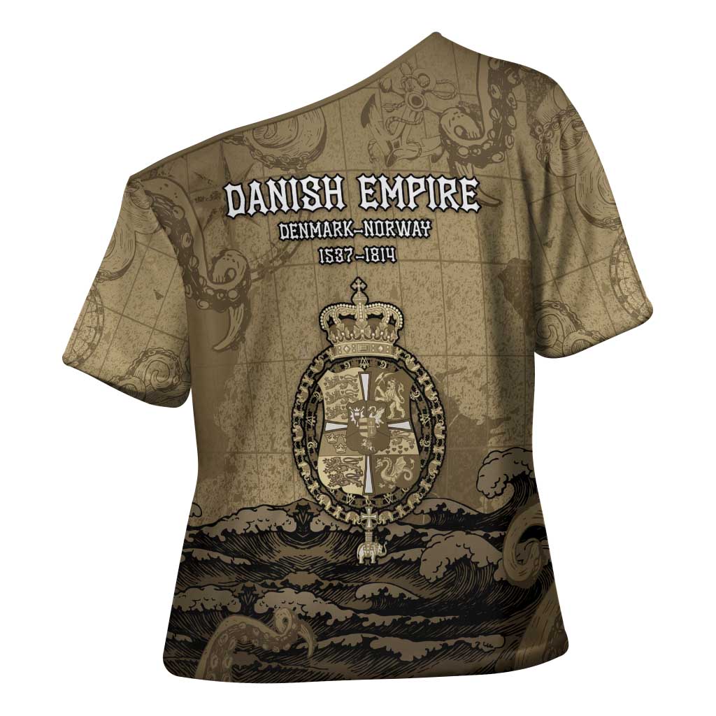 Danish Empire Cross Shoulder Shirt Denmark Norway Union And Kraken - Wonder Print Shop