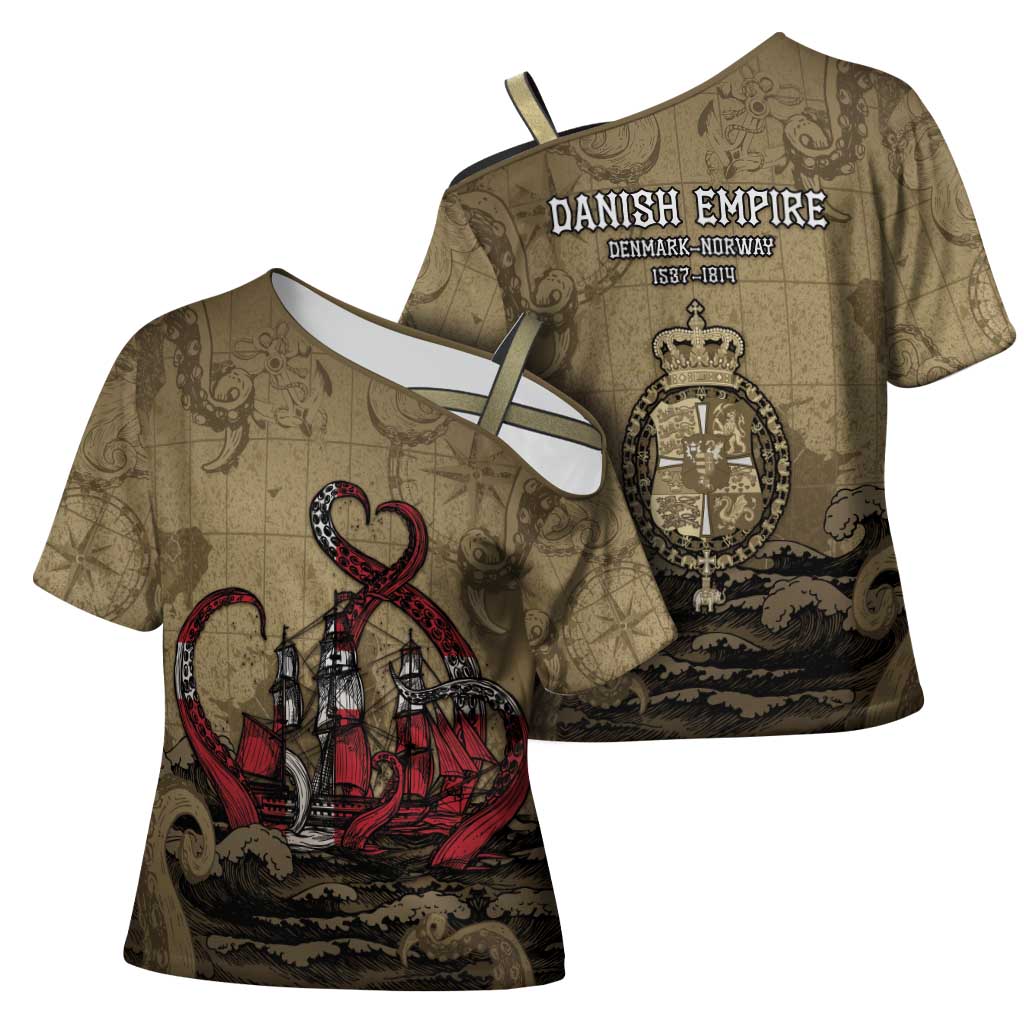 Danish Empire Cross Shoulder Shirt Denmark Norway Union And Kraken - Wonder Print Shop