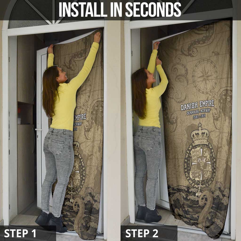Danish Empire Door Cover Denmark Norway Union And Kraken - Wonder Print Shop