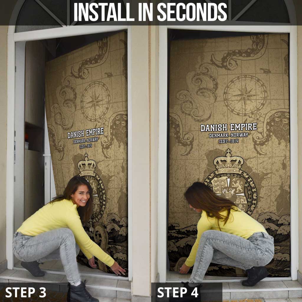 Danish Empire Door Cover Denmark Norway Union And Kraken - Wonder Print Shop