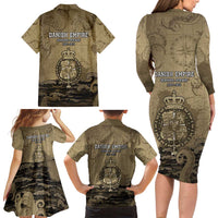 Danish Empire Family Matching Long Sleeve Bodycon Dress and Hawaiian Shirt Denmark Norway Union And Kraken - Wonder Print Shop