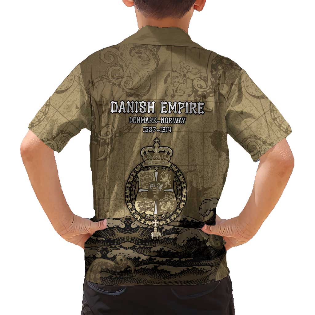 Danish Empire Family Matching Off Shoulder Maxi Dress and Hawaiian Shirt Denmark Norway Union And Kraken - Wonder Print Shop