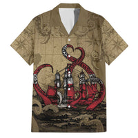 Danish Empire Family Matching Off Shoulder Short Dress and Hawaiian Shirt Denmark Norway Union And Kraken - Wonder Print Shop