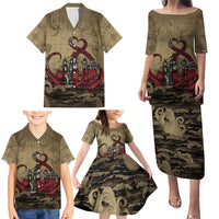 Danish Empire Family Matching Puletasi and Hawaiian Shirt Denmark Norway Union And Kraken - Wonder Print Shop