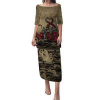 Danish Empire Family Matching Puletasi and Hawaiian Shirt Denmark Norway Union And Kraken - Wonder Print Shop