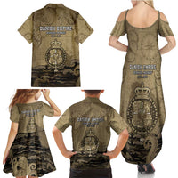 Danish Empire Family Matching Summer Maxi Dress and Hawaiian Shirt Denmark Norway Union And Kraken - Wonder Print Shop
