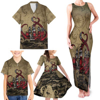 Danish Empire Family Matching Tank Maxi Dress and Hawaiian Shirt Denmark Norway Union And Kraken - Wonder Print Shop
