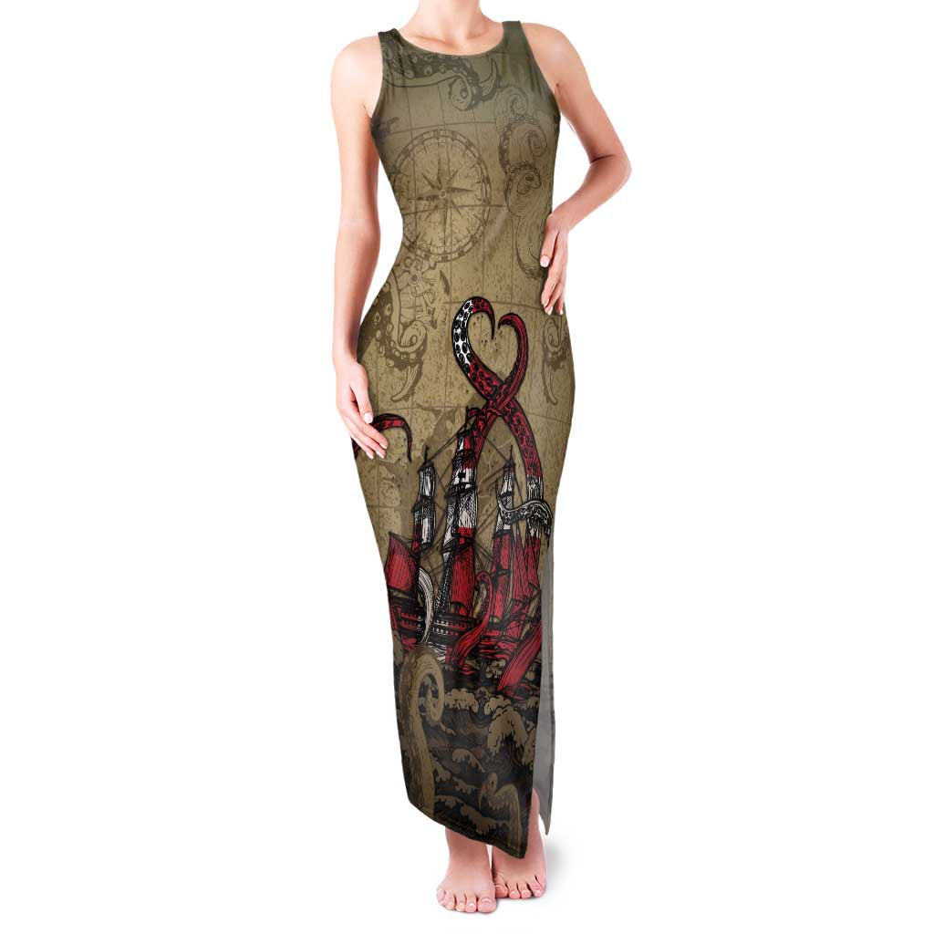 Danish Empire Family Matching Tank Maxi Dress and Hawaiian Shirt Denmark Norway Union And Kraken - Wonder Print Shop