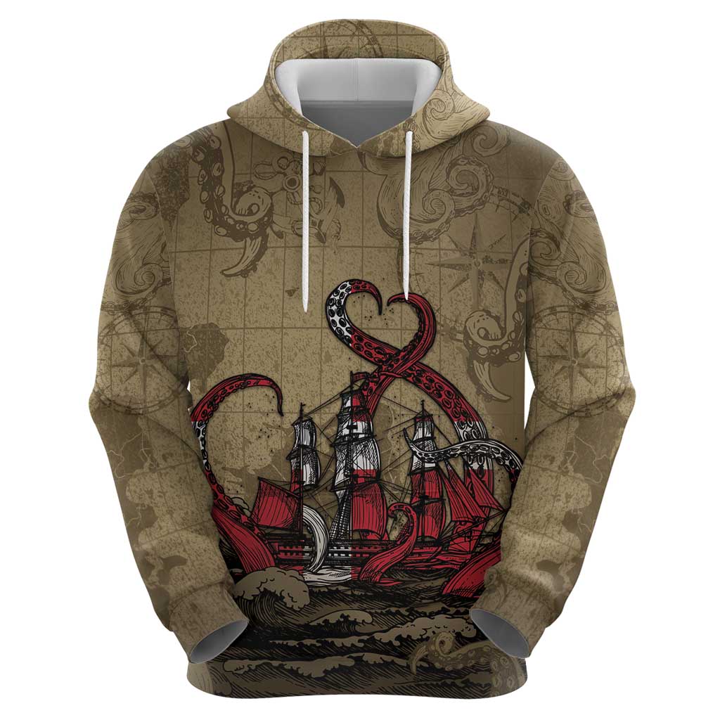 Danish Empire Hoodie Denmark Norway Union And Kraken - Wonder Print Shop