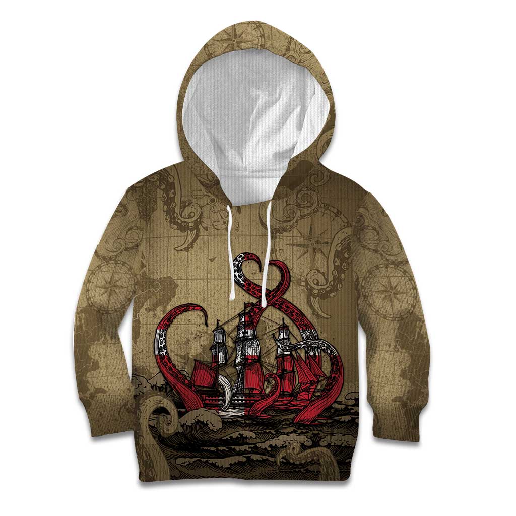 Danish Empire Kid Hoodie Denmark Norway Union And Kraken - Wonder Print Shop