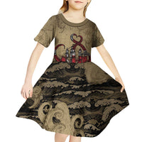 Danish Empire Kid Short Sleeve Dress Denmark Norway Union And Kraken - Wonder Print Shop