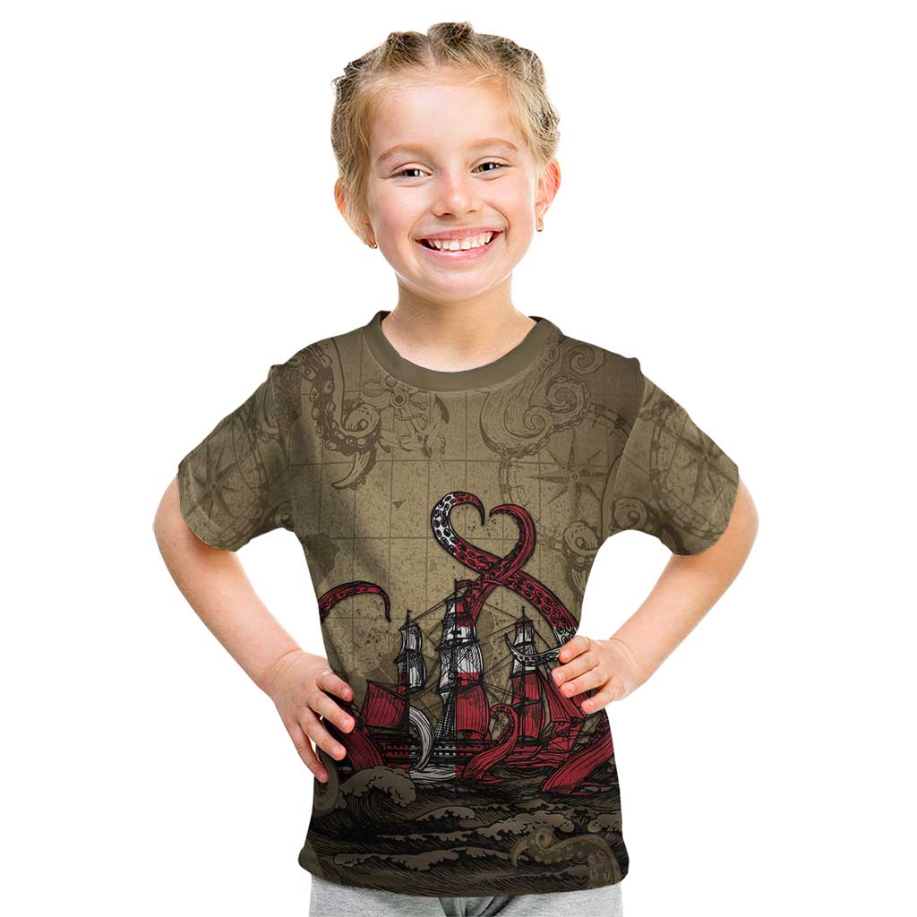 Danish Empire Kid T Shirt Denmark Norway Union And Kraken - Wonder Print Shop