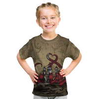 Danish Empire Kid T Shirt Denmark Norway Union And Kraken - Wonder Print Shop