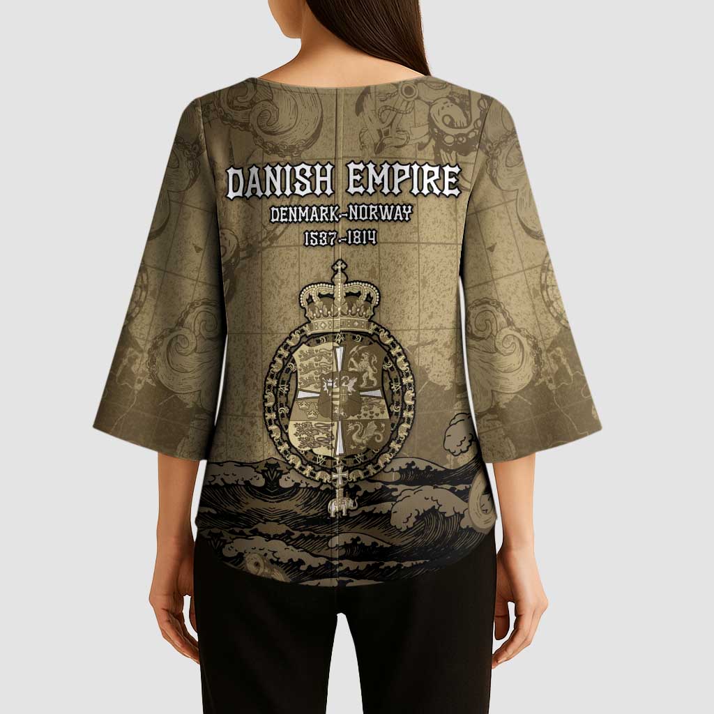 Danish Empire Kimono Sleeve Blouse Denmark Norway Union And Kraken - Wonder Print Shop