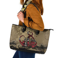 Danish Empire Leather Tote Bag Denmark Norway Union And Kraken - Wonder Print Shop