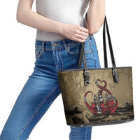 Danish Empire Leather Tote Bag Denmark Norway Union And Kraken - Wonder Print Shop