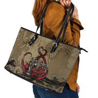 Danish Empire Leather Tote Bag Denmark Norway Union And Kraken - Wonder Print Shop