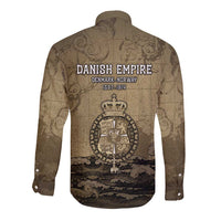 Danish Empire Long Sleeve Button Shirt Denmark Norway Union And Kraken - Wonder Print Shop