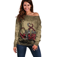 Danish Empire Off Shoulder Sweater Denmark Norway Union And Kraken - Wonder Print Shop