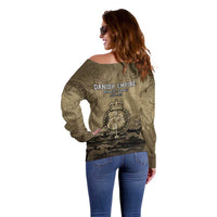 Danish Empire Off Shoulder Sweater Denmark Norway Union And Kraken - Wonder Print Shop