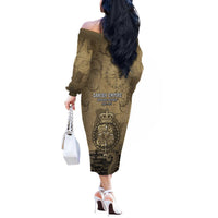 Danish Empire Off The Shoulder Long Sleeve Dress Denmark Norway Union And Kraken - Wonder Print Shop