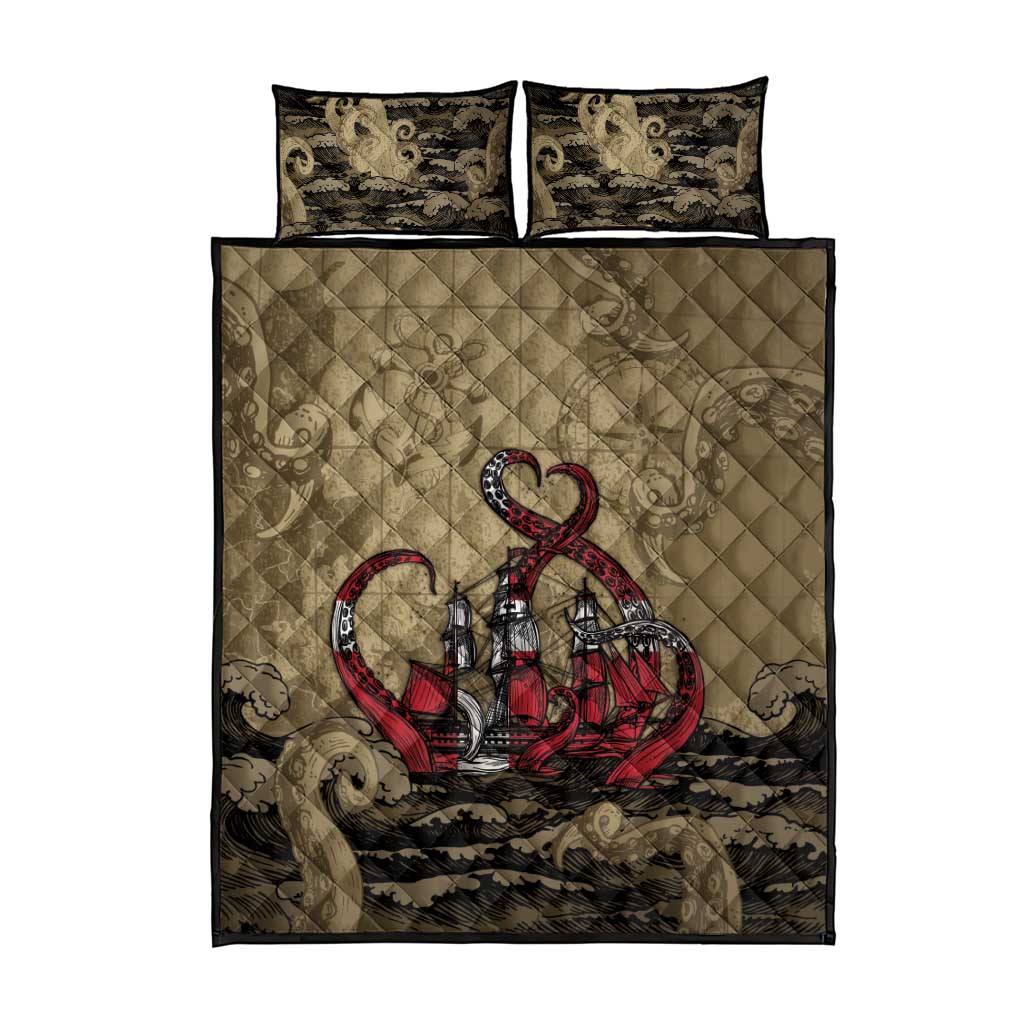 Danish Empire Quilt Bed Set Denmark Norway Union And Kraken - Wonder Print Shop