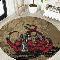 Danish Empire Round Carpet Denmark Norway Union And Kraken - Wonder Print Shop