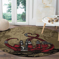 Danish Empire Round Carpet Denmark Norway Union And Kraken - Wonder Print Shop