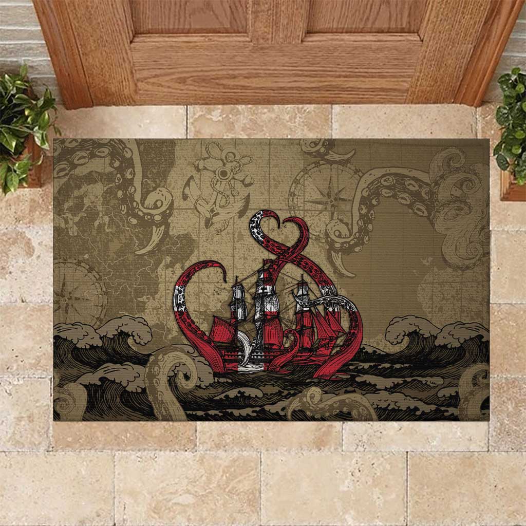 Danish Empire Rubber Doormat Denmark Norway Union And Kraken - Wonder Print Shop