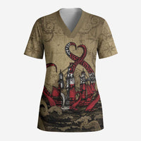Danish Empire Scrub Top Denmark Norway Union And Kraken - Wonder Print Shop