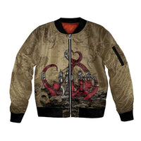 Danish Empire Sleeve Zip Bomber Jacket Denmark Norway Union And Kraken - Wonder Print Shop