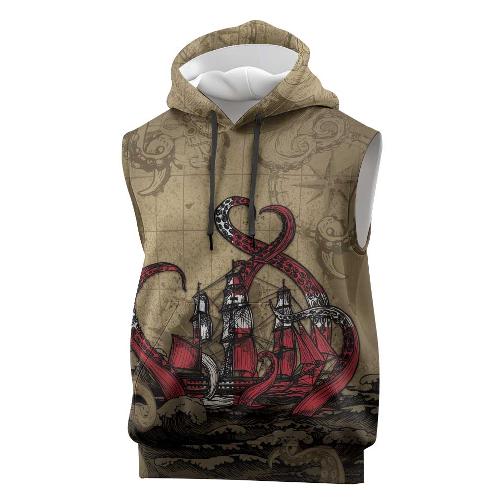 Danish Empire Sleeveless Hoodie Denmark Norway Union And Kraken - Wonder Print Shop