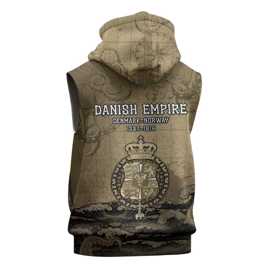 Danish Empire Sleeveless Hoodie Denmark Norway Union And Kraken - Wonder Print Shop