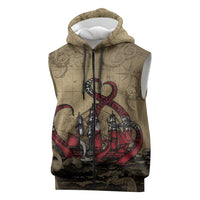Danish Empire Sleeveless Zip Hoodie Denmark Norway Union And Kraken - Wonder Print Shop