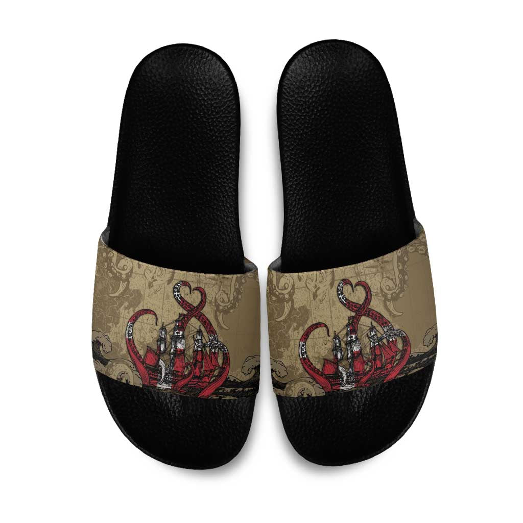Danish Empire Slide Sandals Denmark Norway Union And Kraken - Wonder Print Shop