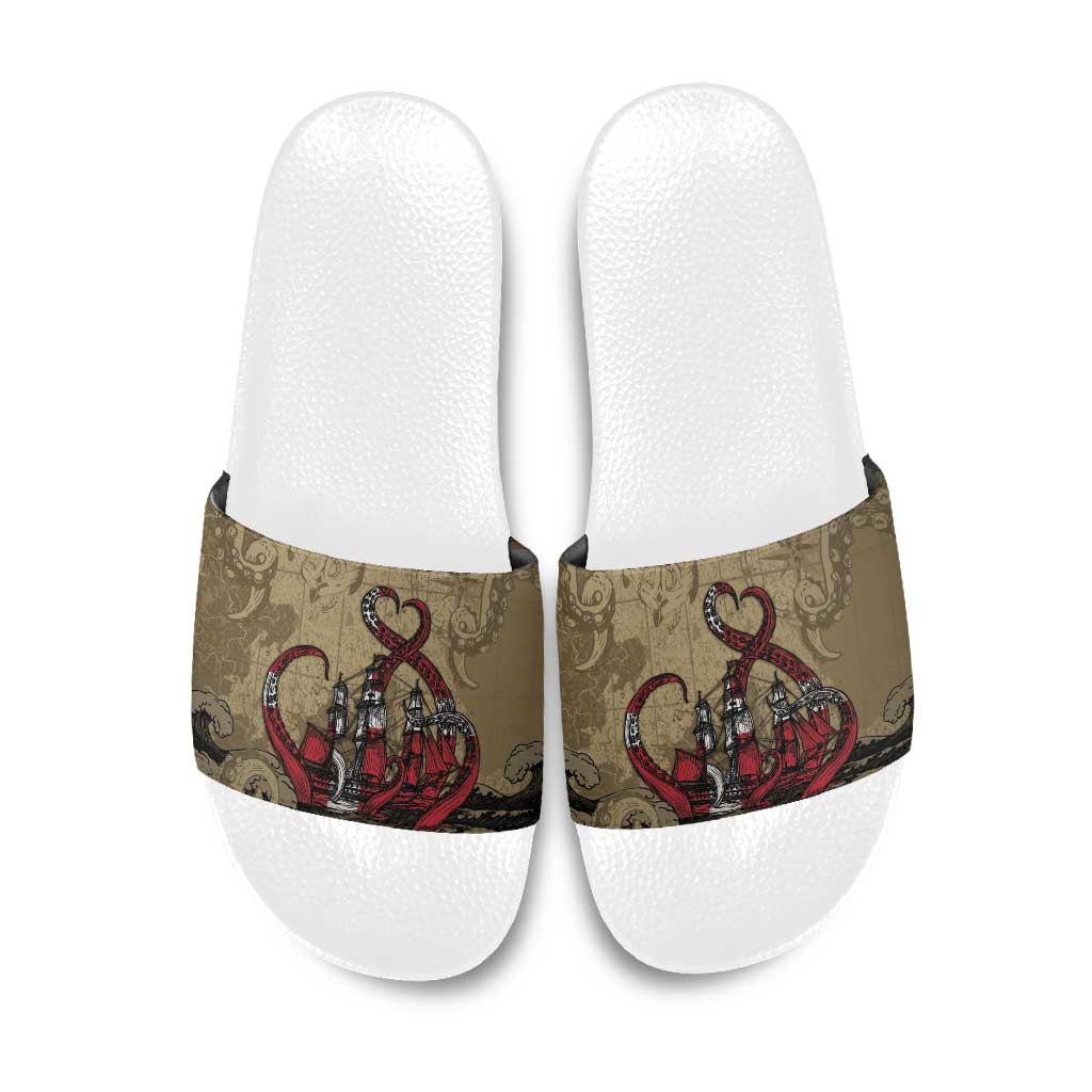 Danish Empire Slide Sandals Denmark Norway Union And Kraken - Wonder Print Shop