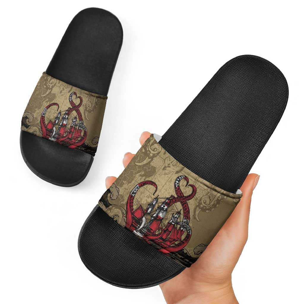 Danish Empire Slide Sandals Denmark Norway Union And Kraken - Wonder Print Shop
