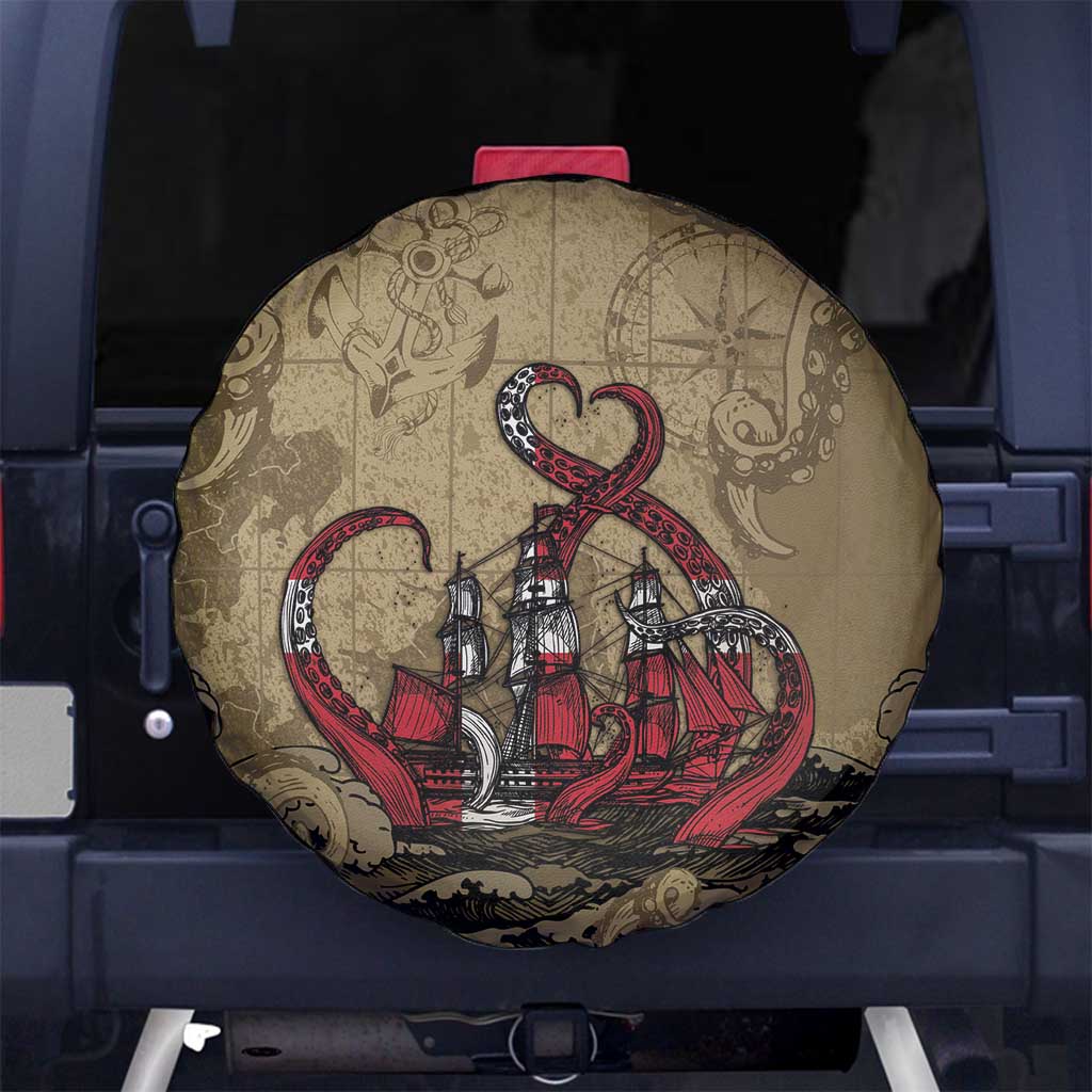Danish Empire Spare Tire Cover Denmark Norway Union And Kraken - Wonder Print Shop
