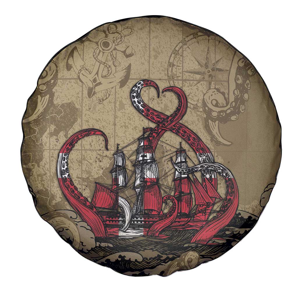 Danish Empire Spare Tire Cover Denmark Norway Union And Kraken - Wonder Print Shop