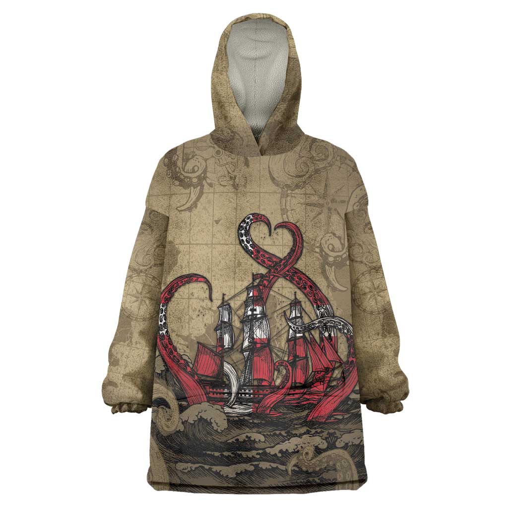 Danish Empire Wearable Blanket Hoodie Denmark Norway Union And Kraken - Wonder Print Shop