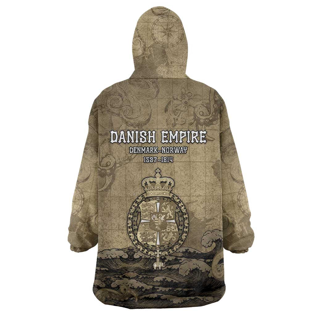 Danish Empire Wearable Blanket Hoodie Denmark Norway Union And Kraken - Wonder Print Shop