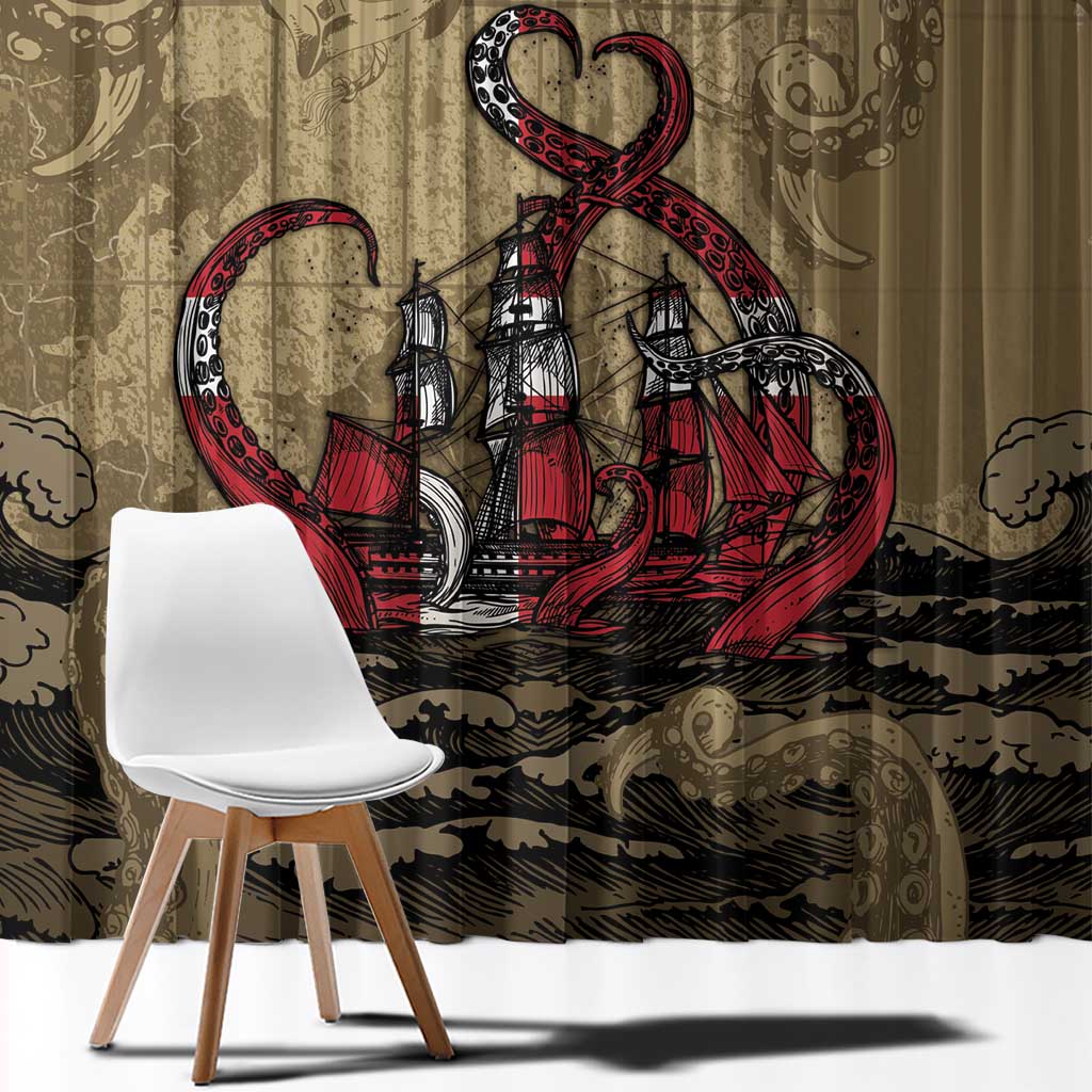 Danish Empire Window Curtain Denmark Norway Union And Kraken - Wonder Print Shop