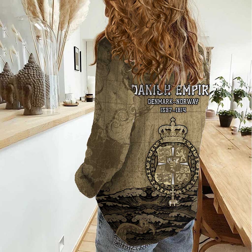 Danish Empire Women Casual Shirt Denmark Norway Union And Kraken - Wonder Print Shop