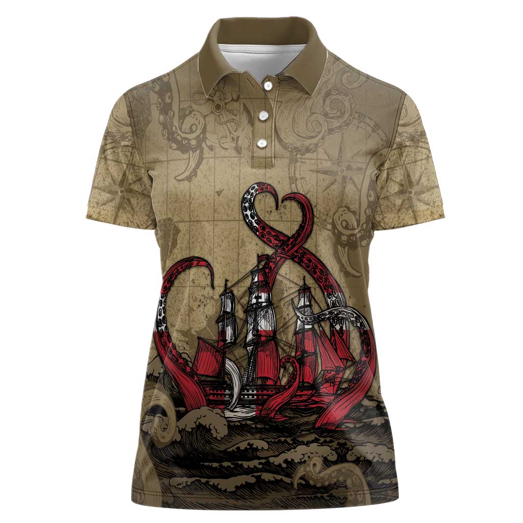 Danish Empire Women Polo Shirt Denmark Norway Union And Kraken - Wonder Print Shop