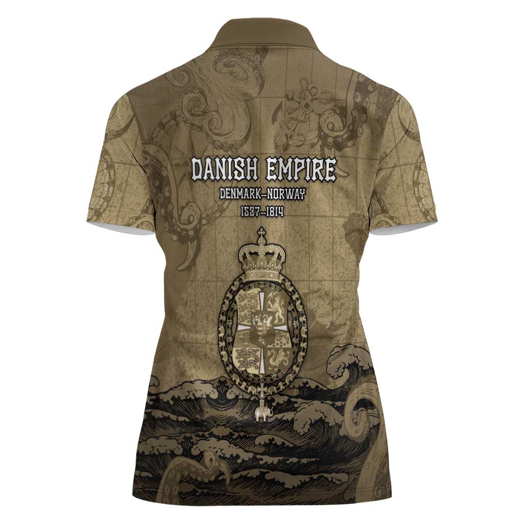 Danish Empire Women Polo Shirt Denmark Norway Union And Kraken - Wonder Print Shop