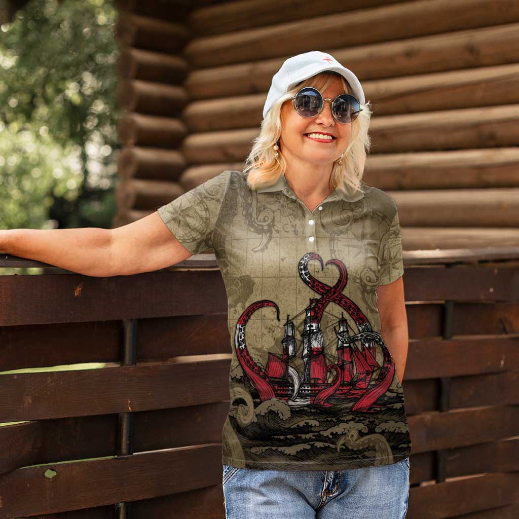 Danish Empire Women Polo Shirt Denmark Norway Union And Kraken - Wonder Print Shop